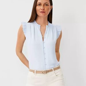 Ann Taylor Blue Blouse with Elegant Design
